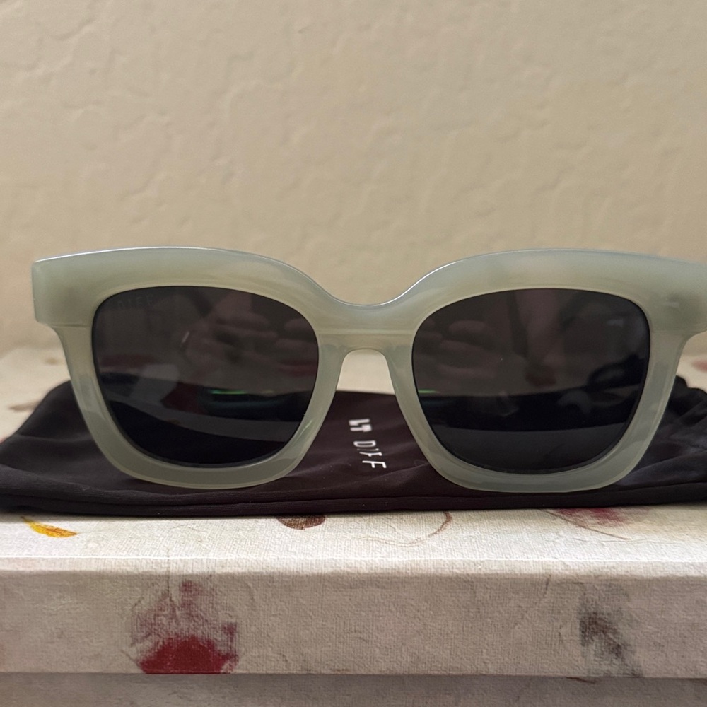 Diff Makay *Rare* Light Green Square Sunglasses - image 2
